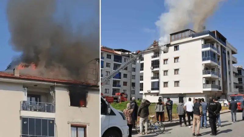 Salihli’de dört katlı bina alevlere teslim oldu