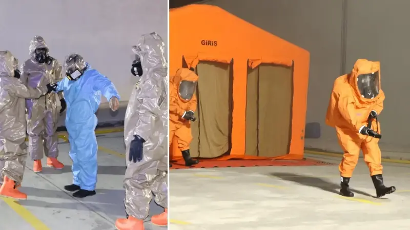 Samsun’a yeni kurulan Şehir Hastanesi’nde KBRN tatbikatı