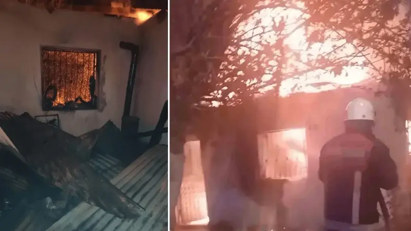 Sobadan çıkan yangın evi kül etti