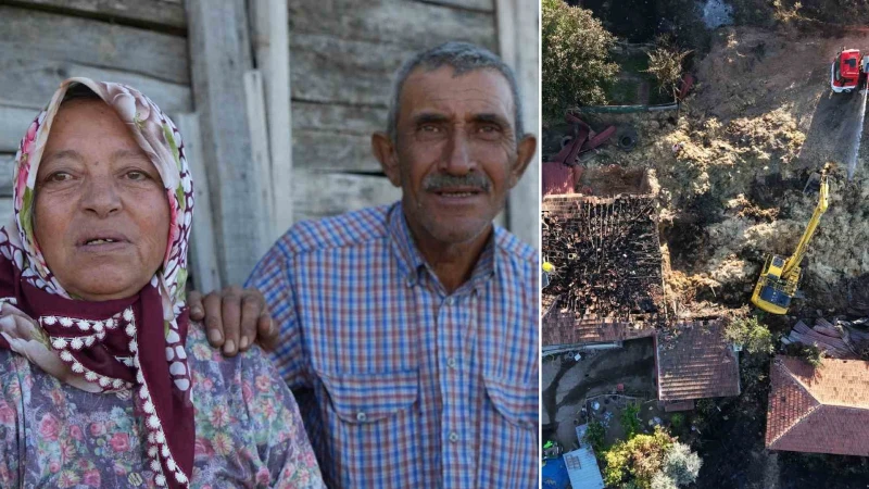 Evleri yanınca ağlayan eşini böyle teselli ettti: ‘Ağlama Haydar canımız sağ’