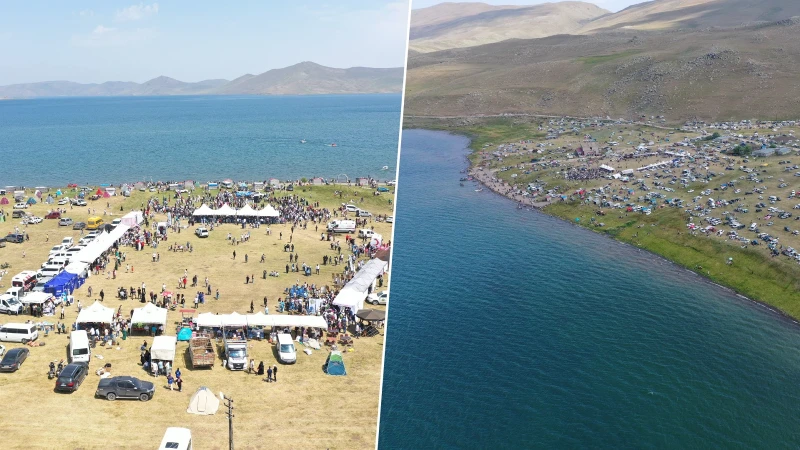 Ağrı’nın doğa harikası Balık Gölü’nde binlerce kişinin katılımıyla şenlik yapıldı