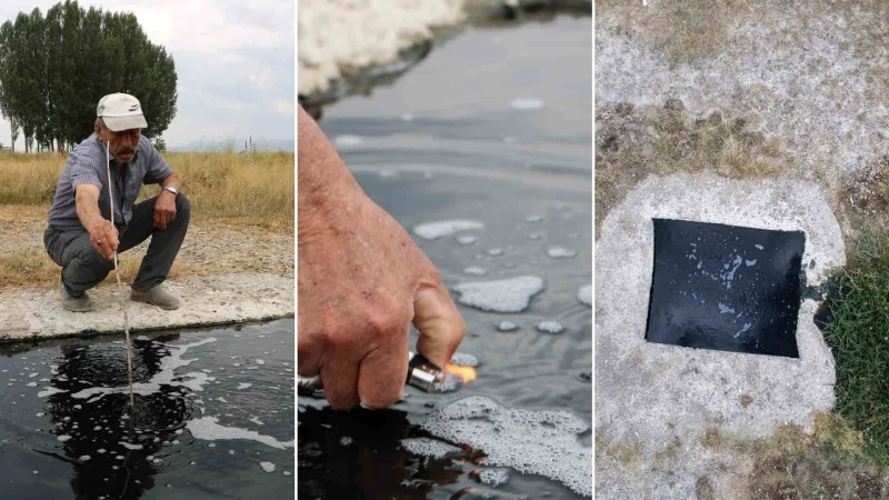Erzurum’da şaşırtan görüntü: Su değil sanki alev püskürtüyor
