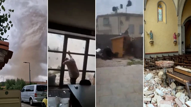 Fransa’nın güneyi fırtınaya teslim oldu: Onlarca bina yıkıldı yüzlerce evde hasar oluştu