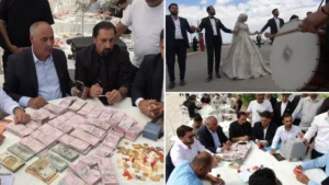 Van’da paraların havada uçuştuğu düğün: Damada yaklaşık 20 milyon TL geline kilolarca altın takıldı